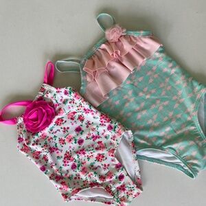 Baby girls One Piece Swimsuit bundle lot of 2 ~ size 9 months